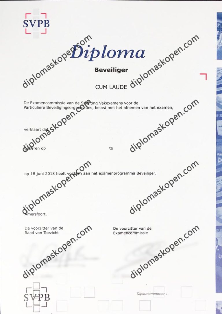 Beveiliging diploma voorbeeld